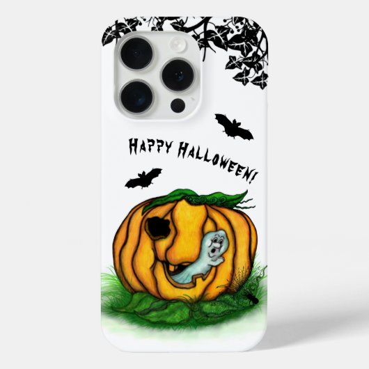 ハロウィーン、こうもり、幽霊、スパイダーの幽霊 Case-Mate iPhoneケース (裏面)