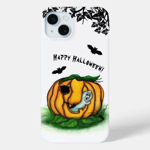 ハロウィーン、こうもり、幽霊、スパイダーの幽霊 iPhone 15 MINIケース