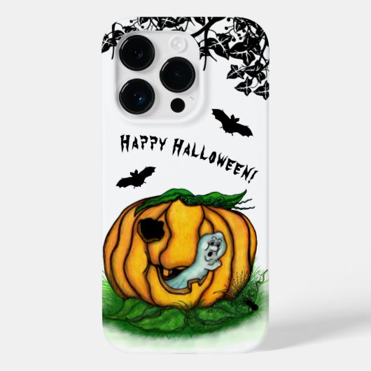 ハロウィーン、こうもり、幽霊、スパイダーの幽霊 Case-Mate iPhoneケース (裏面)