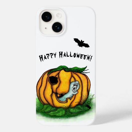 ハロウィーン、こうもり、幽霊、スパイダーの幽霊 Case-Mate iPhoneケース (裏面)