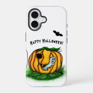 ハロウィーン、こうもり、幽霊、スパイダーの幽霊 iPhone 16ケース