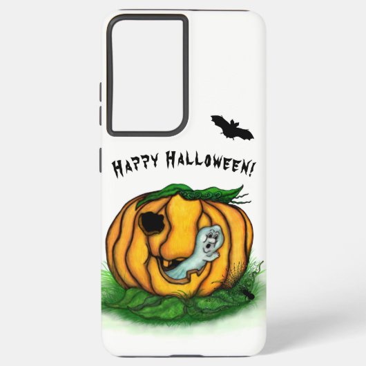 ハロウィーン、こうもり、幽霊、スパイダーの幽霊 SAMSUNG GALAXYケース (裏面)