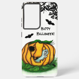 ハロウィーン、こうもり、幽霊、スパイダーの幽霊 SAMSUNG GALAXY S21+ケース