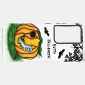 ハロウィーン、こうもり、幽霊、スパイダーの幽霊 SAMSUNG GALAXYケース (裏面横)