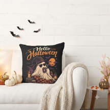 ハロウィーン こんにちは かわいい幽霊のコーヒータイム