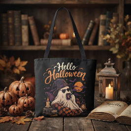 ハロウィーン こんにちは かわいい おばけ コーヒー トートバッグ