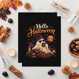 ハロウィーン こんにちは かわいい おばけ コーヒー 招待状