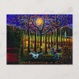 ハロウィーン、はがき、ヘッドレス、ホースマン、眠い、ハロウ ポストカード