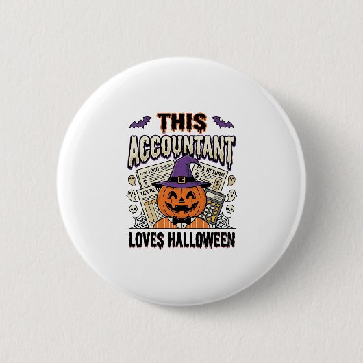 ハロウィーン アカウンティング おもしろ スプーキー 税務シーズン_1 缶バッジ (正面)