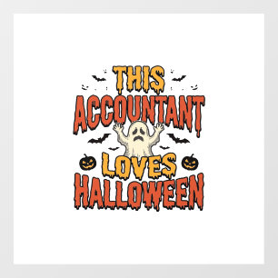 ハロウィーン アカウンティング ヴィンテージ ゴースト Tシャツ デザイン_1 ウィンドウサイン