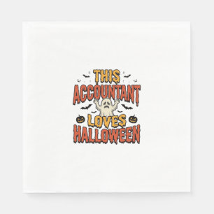 ハロウィーン アカウンティング ヴィンテージ ゴースト Tシャツ デザイン_1 スタンダードランチョンナプキン