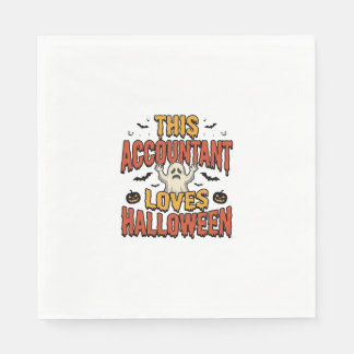 ハロウィーン アカウンティング ヴィンテージ ゴースト Tシャツ デザイン_1 スタンダードランチョンナプキン