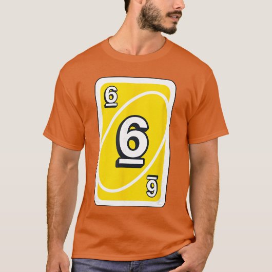 ハロウィーン イエロー 6 カード UNO Tシャツ (正面)
