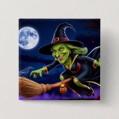 ハロウィーン/ウィッチボタン 缶バッジ (正面)