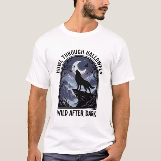 ハロウィーン・ウルフ・ムーン・ウィルダネス Tシャツ (正面)