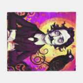 ハロウィーン、エドガー・アレン・ポー、レイブン、ネバーモア フリースブランケット (正面(横))