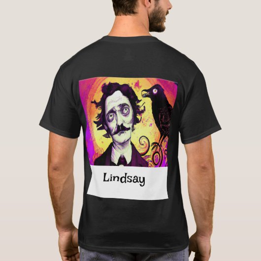 ハロウィーン、エドガー・アレン・ポー、レイブン、ネバーモア Tシャツ (裏面)