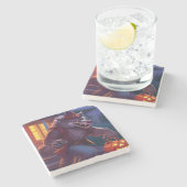 ハロウィーン/オオカミ/秋/秋 ストーンコースター (横)