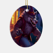 ハロウィーン/オオカミ/秋/秋 セラミックオーナメント (右)