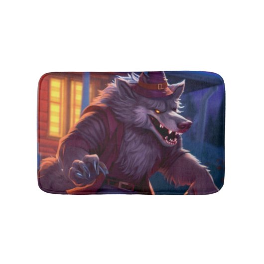 ハロウィーン/オオカミ/秋/秋 バスマット (正面)