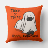 ハロウィーン オレンジ色の犬のカスタムデザイン クッション (裏面)