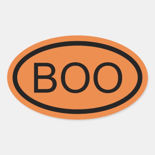 ハロウィーン オーバルステッカー Boo 楕円形シール (正面)