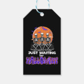 ハロウィーン、カウントダウンのスケルトンを待っている ギフトタグ (正面)