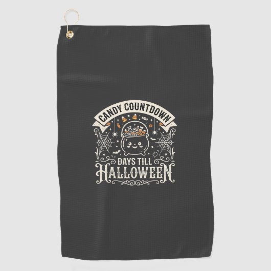 ハロウィーン カウントダウン ベクター デザイン ゴルフタオル (正面)