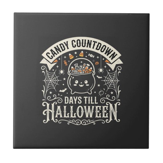 ハロウィーン カウントダウン ベクター デザイン タイル (正面)