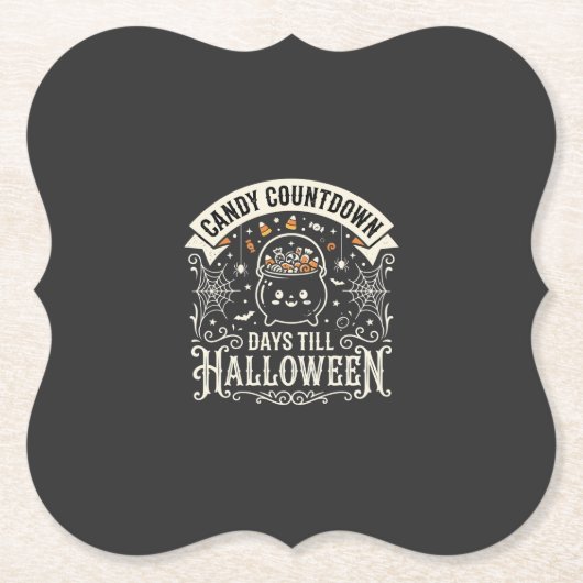 ハロウィーン カウントダウン ベクター デザイン ペーパーコースター (正面)