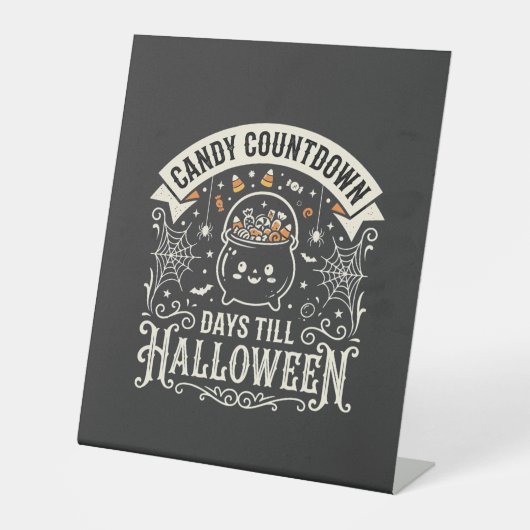 ハロウィーン カウントダウン ベクター デザイン 台座サイン (正面)