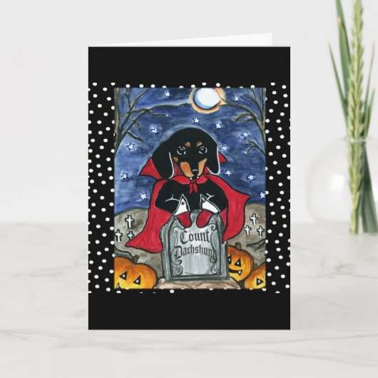 ハロウィーン カウント ダックスフンド カード (正面)