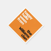 ハロウィーン – カスタム文字オレンジパーティー スタンダードカクテルナプキン (角)