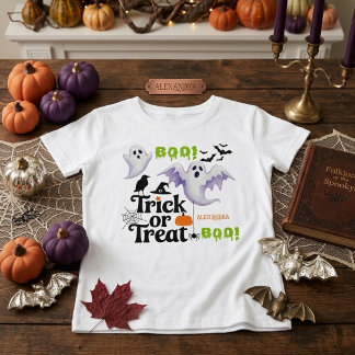 ハロウィーン カスタム 名前 キッズTシャツ お菓子をくれなきゃイタズラしちゃうぞ Tシャツ