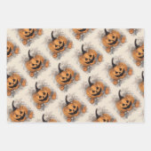 ハロウィーン、カボチャと魔女。秋、 ラッピングペーパーシート (正面3)