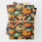 ハロウィーン、カボチャと魔女。秋、 ラッピングペーパーシート (インサイチュ)