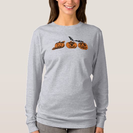 ハロウィーン/カボチャ/こうもり Tシャツ (正面)