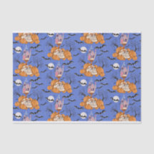 ハロウィーン、カボチャ、スカルとこうもりティッシュペーパー