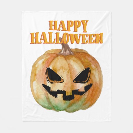 ハロウィーン – カボチャ フリースブランケット (正面)