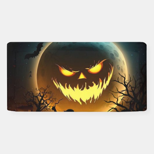 ハロウィーン/カボチャ/月/秋 横断幕 (横)