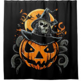 ハロウィーン/カボチャ/秋/秋 シャワーカーテン (正面)