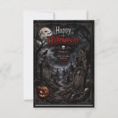 ハロウィーン カード 墓デザイン 表裏 (正面)