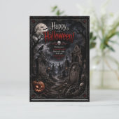 ハロウィーン カード 墓デザイン 表裏 (スタンド正面)