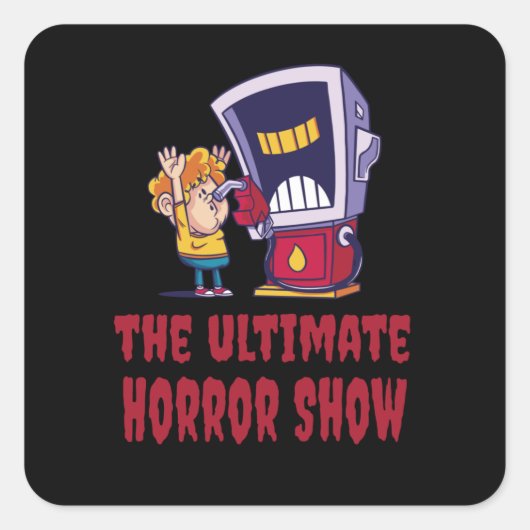 ハロウィーン – ガソリンスタンドでのホラーショー スクエアシール (正面)