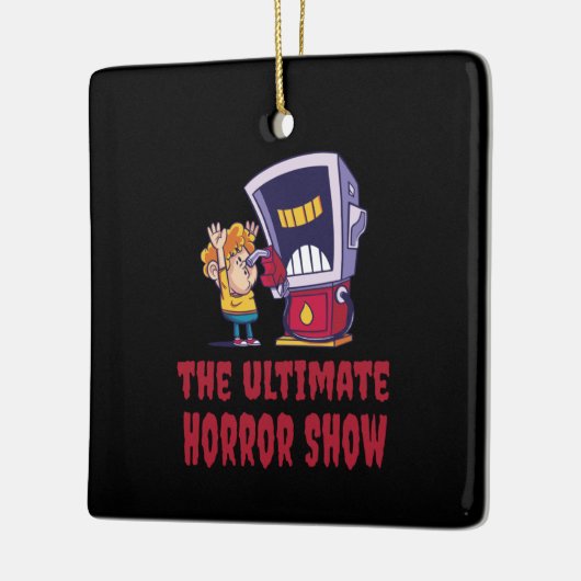 ハロウィーン – ガソリンスタンドでのホラーショー セラミックオーナメント (左)