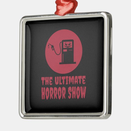 ハロウィーン – ガソリンスタンドでの究極のホラーショー メタルオーナメント (左)