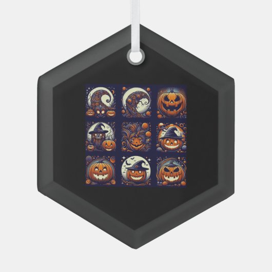 ハロウィーン ガラスオーナメント (正面)