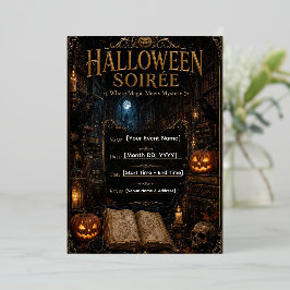 ハロウィーン・ガラ・インビテーションテンプレート | 編集可能なゴシック 箔招待状