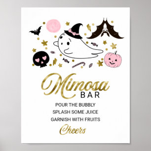 ハロウィーン ガール ベビーシャワー ミモザバーサイン ポスター