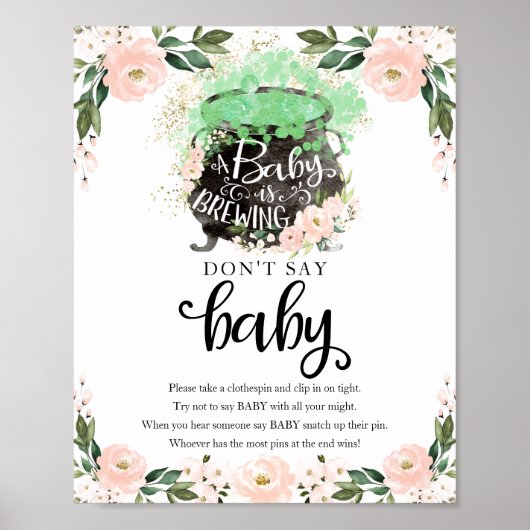 ハロウィーン ガール ベビーシャワー 禁止ワード サイン (正面)